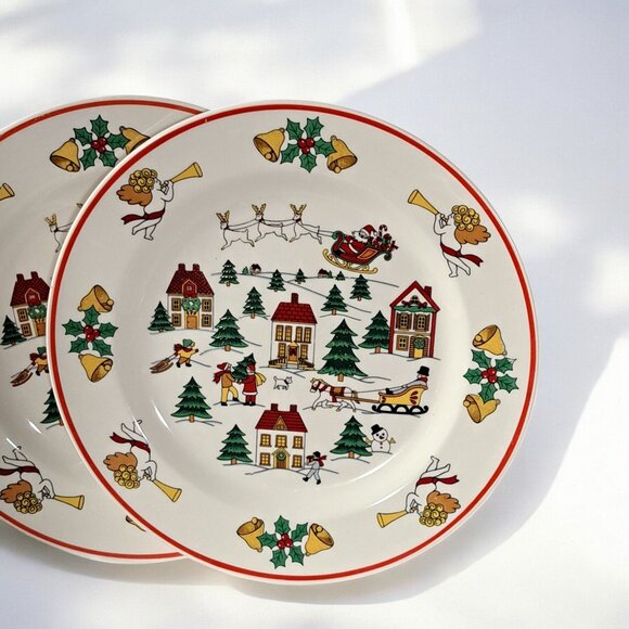 Joy of Christmas Dinner Plates Jamestown 10.5" Set of 2 - Picture 2 of 7